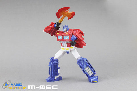 Matrix Workshop M06B M-06B ( Red, Nemisis Version ) M06C M-06C (Orange, Toon Version) WFC Siege Earthrise Optimus Prime（Voyage Grade）Energon Axe Weapon Set Upgrade Kit
