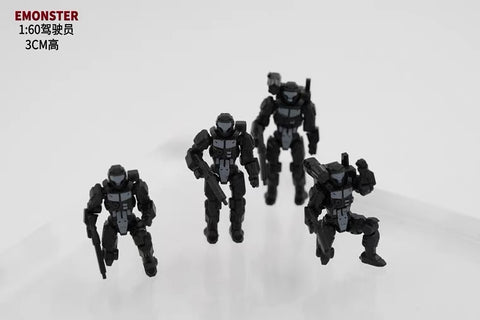 Emonster 4 in 1 EX01B EX-01B Pilot Team for Diaclone / Emonster Power Suit Diaclone Upgrade Kit 1:60