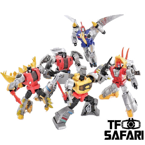 DX9 Toys War in Pocket Dinobots 5 in 1 Gift Set 10cm / 4"