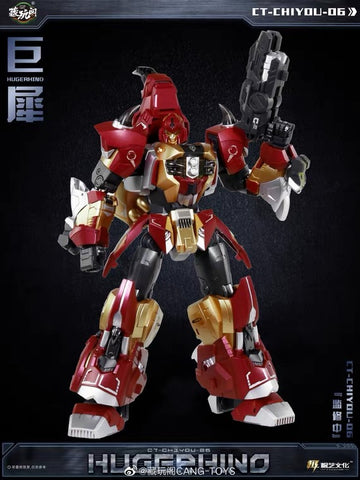 【Pre-Order】Cang Toys Cang-Toys CT-Chiyou-06 CT06 Hungerhino (Headstrong, Feral Rex) Predaking Combiner 23cm / 9"