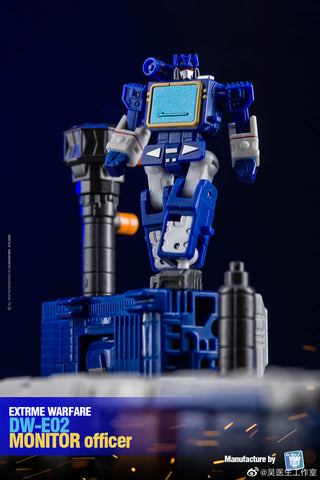 Dr.Wu & Mechanic Studio Extreme Warfare DW-E02 Monitor Officer Blue (Soundwave) / DW-E03  Big Surge (Beachbomber) Legends Class (Core Class) fit to Earthrise Titan Class 2 in 1 set 6cm / 4.6"