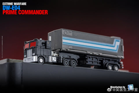 Dr.Wu & Mechanic Studio Extreme Warfare DW-E04B DWE04B Prime Commander (Optimus Prime)  w/ convoy Legends Class (Core Class) fit to Earthrise Titan Class  Black Version 6cm / 4.6"