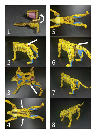 BDT Studio  BDT-09 BDT09A/B/C/D Gut Gun & Tail Gun for WFC Kingdom Legacy Netflix Cheetor / Shadow Panther Upgrade Kit
