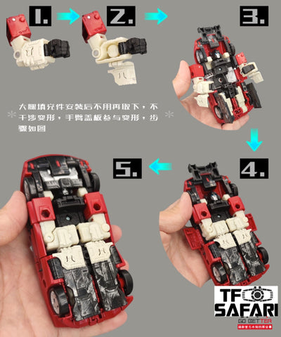 Go Better Studio GX-31 Arm & Hip Gap Covers for WFC Siege Sideswipe / Red Alert  Upgrade Kit