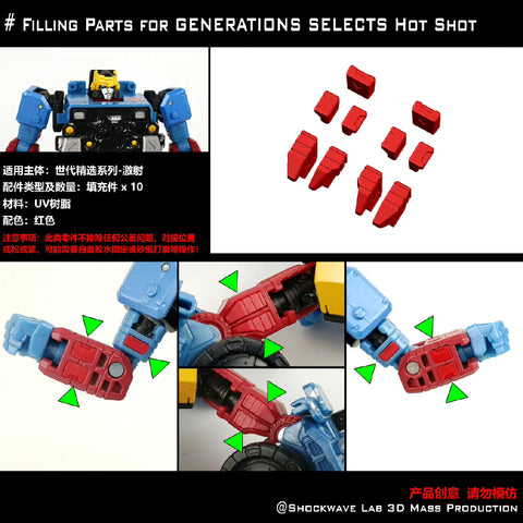 Shockwave Lab SL-GF39/40 SLGF39/40 Gap Fillers for Generations Selects Hot Shot / Lift-Ticket Upgrade Kit