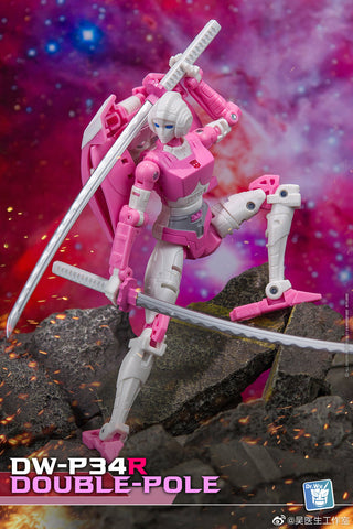 Dr.Wu DW-P34R  Double Pole Double Katanas (Pink Hilt) for WFC Siege Arcee  Dr Wu Upgrade Kit