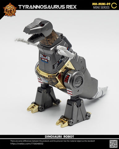 4th Party MHZ Toys MH-MINI-09C Mini09C Tyrannosaurus Rex T-Rex Metallic Version（ Oversized NA Newage Ymir Grimlock）  14.5cm / 5.7”