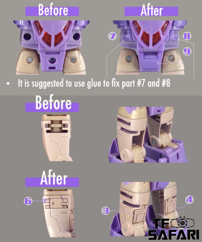 Go Better Studio GX37B GX-37B Gap Fillers & Replacement Feet for WFC Kingdom Generation Selects Cyclonus Upgrade Kit