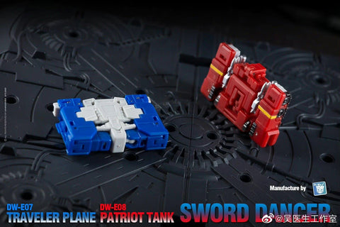 Dr.Wu Sword Dancer DW-E07 DWE07 Traveler Plane DW-E08 DWE08 Patriot Tank (G1 Slamdance 2 in 1 Mini-Cassette Warriors ) for WFC Kingdom / Legacy Blaster Dr Wu