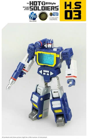 Mech Planet Hot Soldiers HS-03 HS03 Soundtrack HS-05 HS05 Soundboard (Soundwave, Soundblaster) Reissue 11cm / 4.3"
