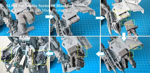 Shockwave Lab SL-28 SL28 Posable Hands for Studio Series 08 SS08 Blackout Upgrade Kit