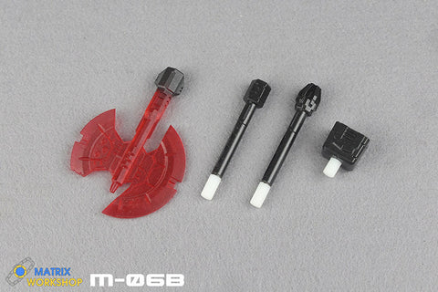 Matrix Workshop M06B M-06B ( Red, Nemisis Version ) M06C M-06C (Orange, Toon Version) WFC Siege Earthrise Optimus Prime（Voyage Grade）Energon Axe Weapon Set Upgrade Kit