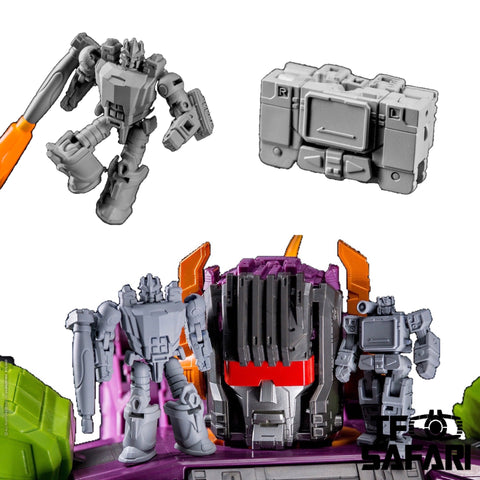 Dr.Wu & Mechanic Studio Extreme Warfare DW-E01 Destroy Emperpo (Galvatron) / DW-E02  Monitor Officer (Soundwave) Legends Class fit to Earthrise Titan Class 2 in 1 set 6cm / 4.6"