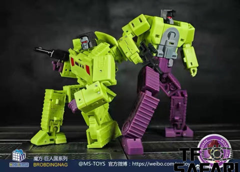 Magic Square MS Toys MS-B41 Excavator (Scavenger) & MS-B42 Bulldozer (Bonecrusher) Constructor Devastator Combiner Set B (2 in 1 set)10cm / 4"