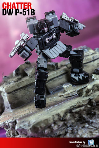 Dr.Wu DW-P51B Chatter Black Version (Beastbox and Squawktalk, 2 in 1 Mini-Cassette Warriors ) for WFC Siege Soundwave Dr Wu Upgrade Kit