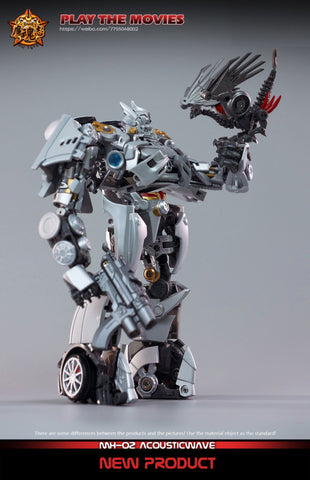 4th Party MHZ Toys MH02 MH-02 Acoustic Wave Not NA Newage XM01 Mistra (Not Bayverse DOTM Soundwave)  17cm / 6.7"