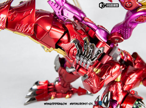 Jiangxing Metalbeast 01 JX-MB01 Winged Dragon (Transmetal 2 Megatron, Red Dragon) 30cm / 12"