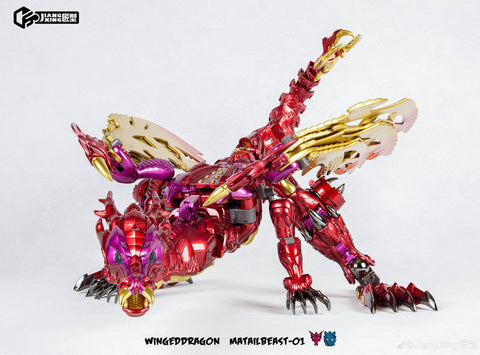 Jiangxing Metalbeast 01 JX-MB01 Winged Dragon (Transmetal 2 Megatron, Red Dragon) 30cm / 12"