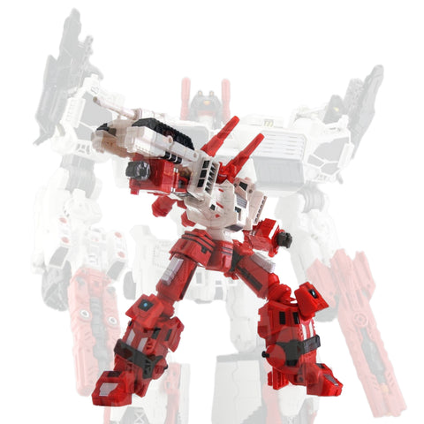 Before And After BA02 BA-02  Six Sigma ( Six-Gun ) w/ Slammer Japan Red Arm Version for LG / SDCC / IDW / MT Maketoys Metroplex 30cm