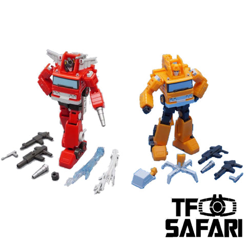 MFT MechFansToys MF-45 MF45 Fire Engine (Inferno) MF-46 MF46 Crane (Grapple) Mech Fans Toys 11cm/ 4.3"