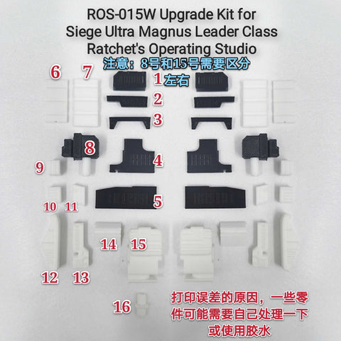 Ratchet Studio ROS-015W Gap Filler and Leg Extensions for WFC Siege Ultra Magnus (Original White Version)Upgrade Kit