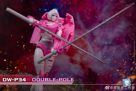 Dr.Wu DW-P34R  Double Pole Double Katanas (Pink Hilt) for WFC Siege Arcee  Dr Wu Upgrade Kit