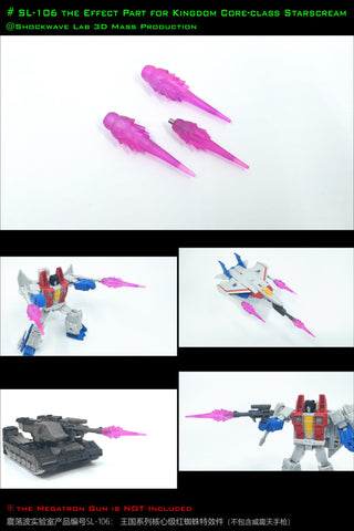 Shockwave Lab SL-106 SL106 the Fire effect & Gap fillers for WFC Kingdom Core Class Starscream Upgrade Kit