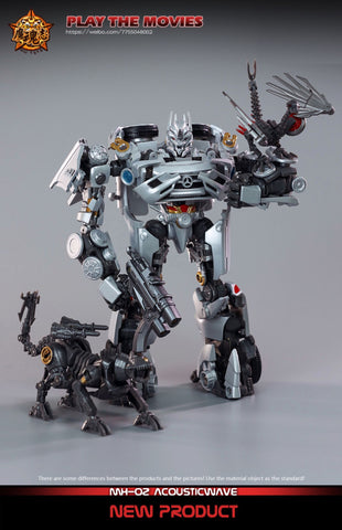 4th Party MHZ Toys MH02 MH-02 Acoustic Wave Not NA Newage XM01 Mistra (Not Bayverse DOTM Soundwave)  17cm / 6.7"