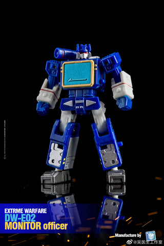 Dr.Wu & Mechanic Studio Extreme Warfare DW-E02 Monitor Officer Blue (Soundwave) / DW-E03  Big Surge (Beachbomber) Legends Class (Core Class) fit to Earthrise Titan Class 2 in 1 set 6cm / 4.6"