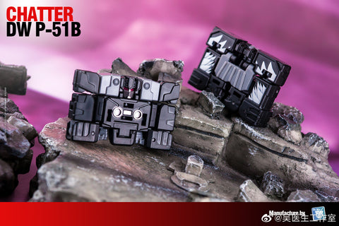 Dr.Wu DW-P51B Chatter Black Version (Beastbox and Squawktalk, 2 in 1 Mini-Cassette Warriors ) for WFC Siege Soundwave Dr Wu Upgrade Kit