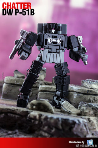 Dr.Wu DW-P51B Chatter Black Version (Beastbox and Squawktalk, 2 in 1 Mini-Cassette Warriors ) for WFC Siege Soundwave Dr Wu Upgrade Kit