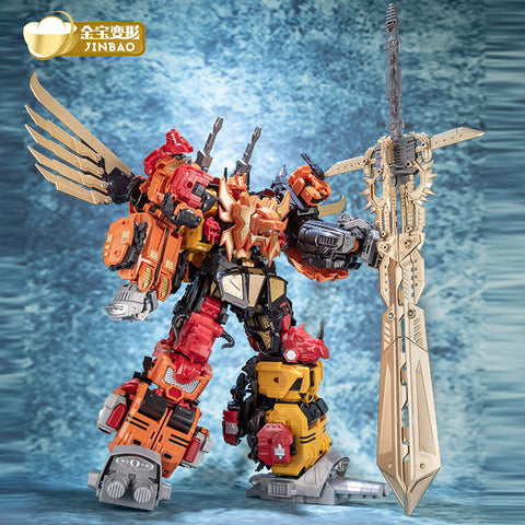 【Loose Pack】JB Jinbao OS Combiner Predaking (Oversized MMC Feral Rex ) 5 in 1 Set 45cm / 18"