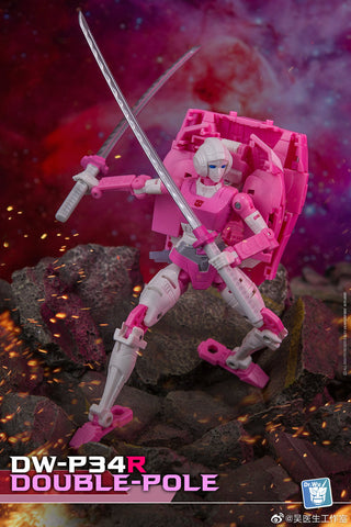 Dr.Wu DW-P34R  Double Pole Double Katanas (Pink Hilt) for WFC Siege Arcee  Dr Wu Upgrade Kit