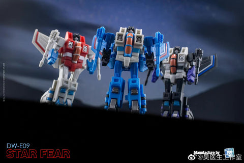 Dr.Wu & Mechanic Studio Extreme Warfare DW-E09 Star Fear  / E12 Blue Thunder / E15 Dark Sky (Starscream / Thundercracker / Skywarp) 3 in 1 set 6cm / 4.6"