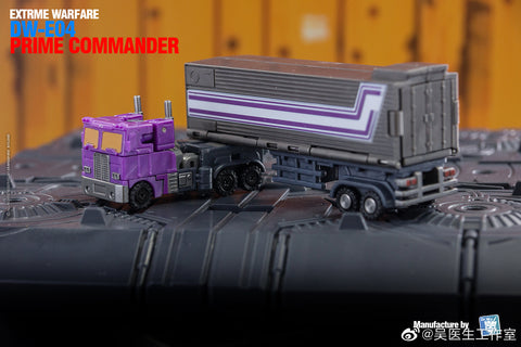 Dr.Wu & Mechanic Studio Extreme Warfare DW-E04P DWE04P Prime Commander (Optimus Prime)  w/ convoy Legends Class (Core Class) fit to Earthrise Titan Class  Purple Version 6cm / 4.6"