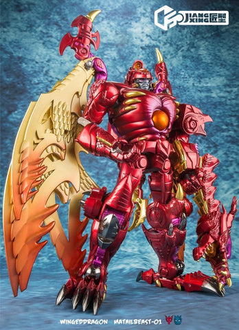 Jiangxing Metalbeast 01 JX-MB01 Winged Dragon (Transmetal 2 Megatron, Red Dragon) 30cm / 12"