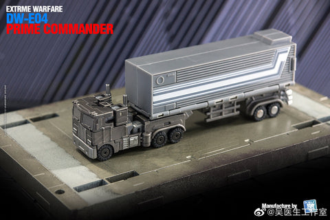 Dr.Wu & Mechanic Studio Extreme Warfare DW-E04D DWE04D Prime Commander (Optimus Prime)  w/ convoy Legends Class (Core Class) fit to Earthrise Titan Class  Grey Version 6cm / 4.6"