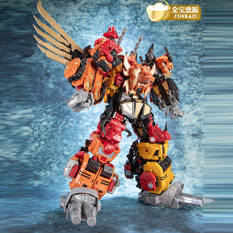 【Loose Pack】JB Jinbao OS Combiner Predaking (Oversized MMC Feral Rex ) 5 in 1 Set 45cm / 18"