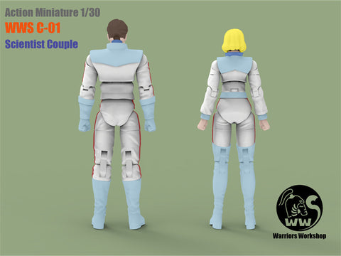 【Cancelled】Warriors Workshop WWS-C01 Scientist Couple (Spike and Carly) 2 in 1 Set 1/30 scale Upgrade Kit 6cm / 2.4"