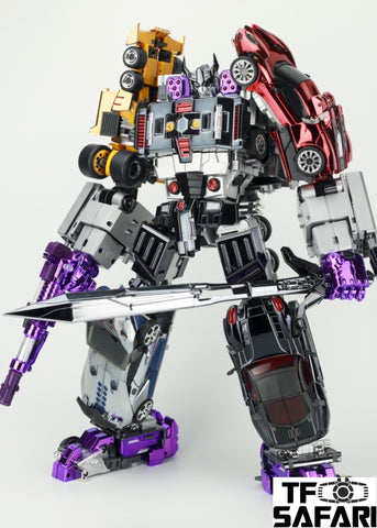 TransFormMission TFM Havoc (IDW Menasor 5 in 1 Set, Disorder, Carnage, Powertrain, Over Turn, Revolt ) Chrome Version 38cm / 15"