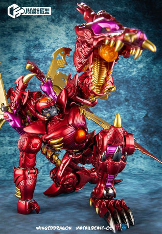 Jiangxing Metalbeast 01 JX-MB01 Winged Dragon (Transmetal 2 Megatron, Red Dragon) 30cm / 12"