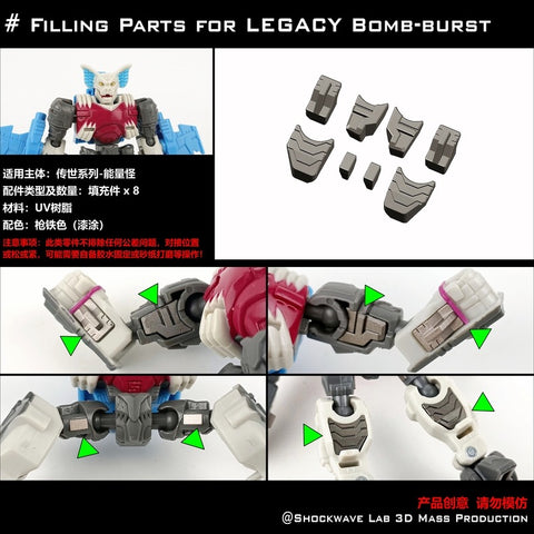 Shockwave Lab SL-GF47/48 SLGF47/48 Gap Fillers for Generations Legacy Transmetal 2 Megatron & Bomb-Burst Upgrade Kit