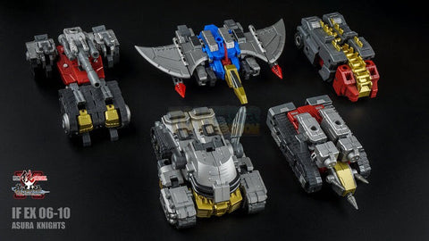 Iron Factory IF E06 - E10 Asura Knights ( Dinobots in Civil War) 5 in 1 9cm